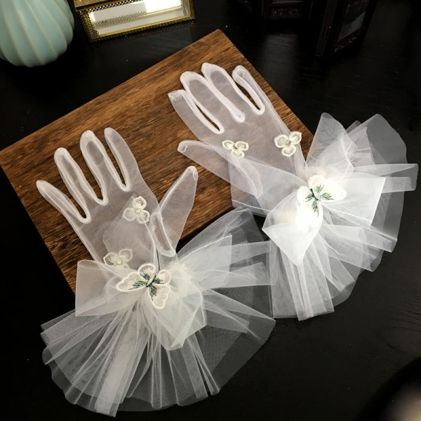 New wedding gloves lace Sensen long brides wedding vintage white yarn short spring summer women