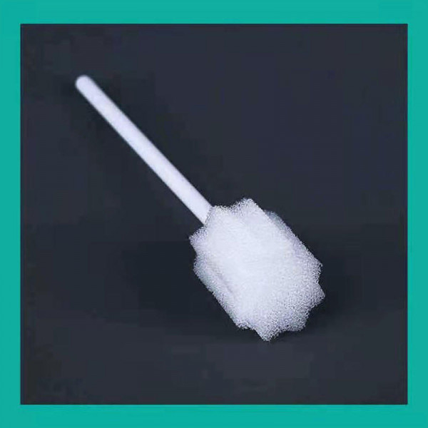 A medical disposable sponge toothbrush used for cleaning the oral cavity of an elderly patient bedridden with a dispelling rod is provided