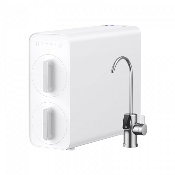 The MI water purifier is 600G in white